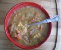 Yellow Split Pea, Turkey Bacon, and Root Vegetable Soup   Photo