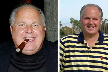 Before and After photos for Rush Limbaugh Weight Loss Diet Story.