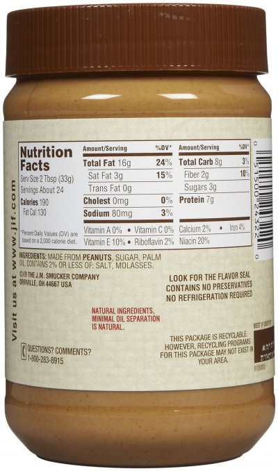 Natural Creamy Peanut Butter Calories Nutrition Facts Recipes